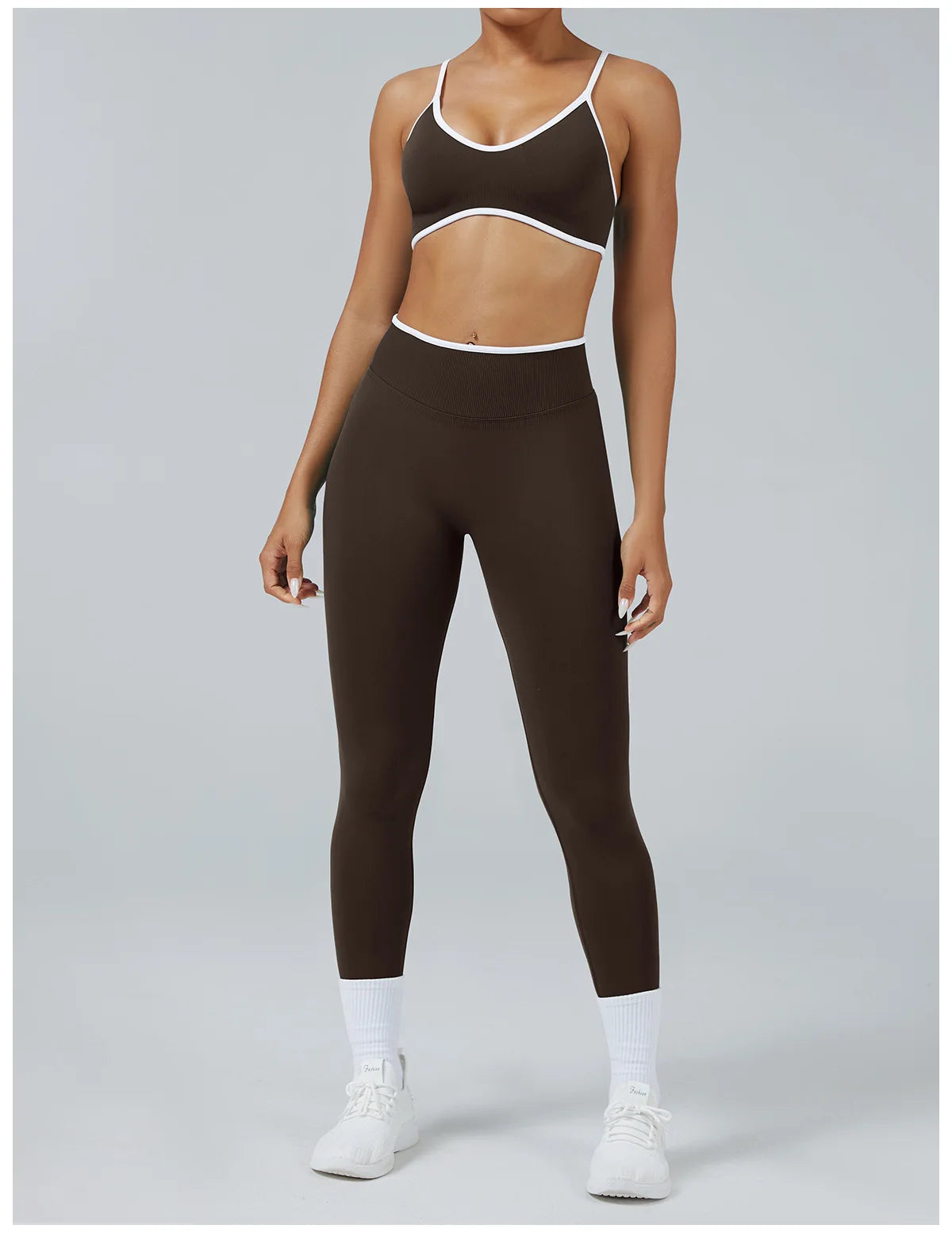 Women's Color Block Yoga Set – Sports Bra & High Waist Shorts