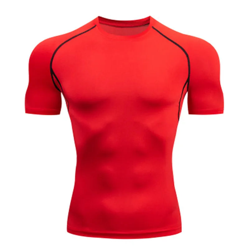Men's Bat-Man Compression Gym T-Shirt – Tight Elastic Training Shirt