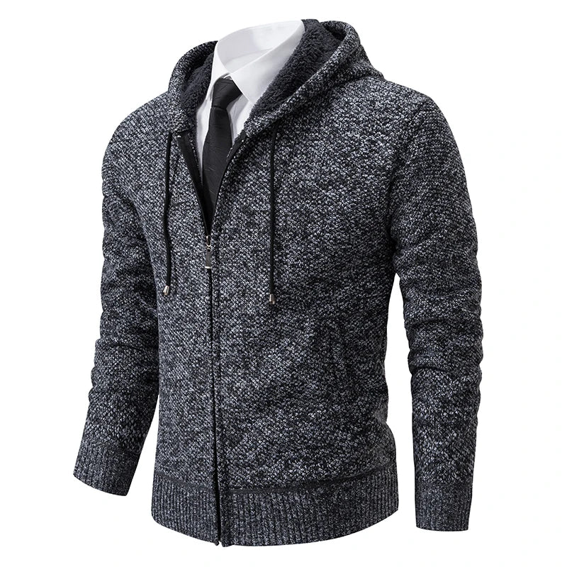 Men's Fleece Warm Zipper Cardigan – Stand Collar Sports Coat