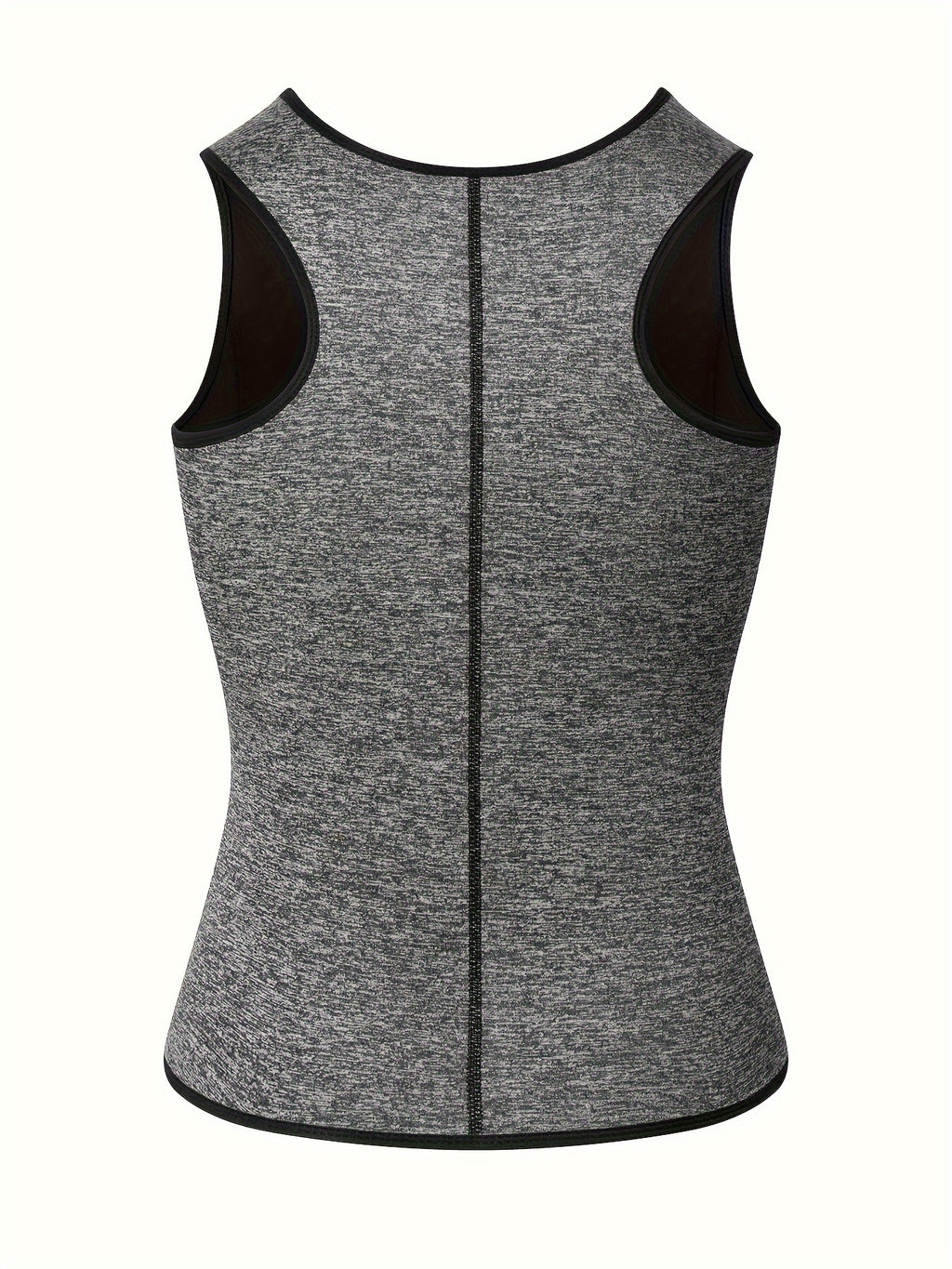 Slim Athletic Mid Stretch Compression Vest - Men's Zip Up Waist Trainer Body Shaper Tank Top For Workout Fitness Gym