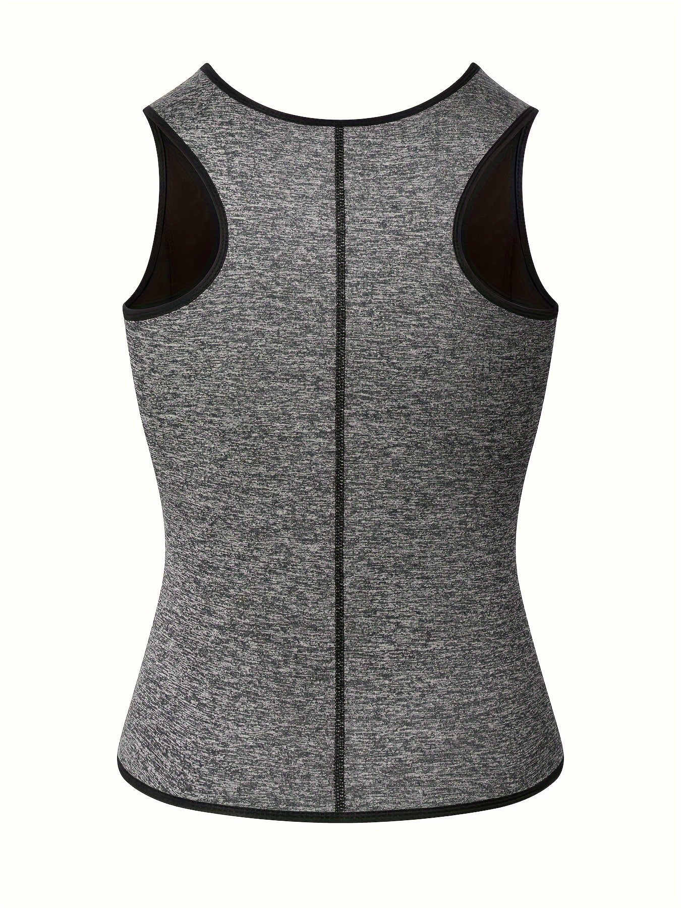 Slim Athletic Mid Stretch Compression Vest - Men's Zip Up Waist Trainer Body Shaper Tank Top For Workout Fitness Gym