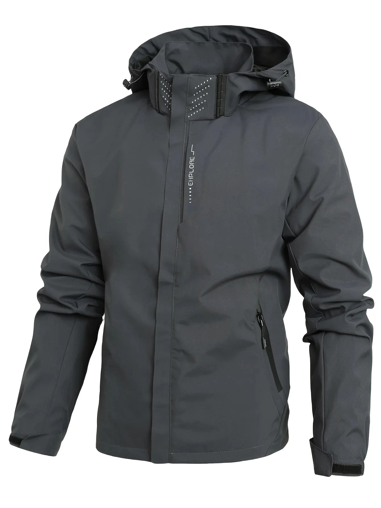 Men's Waterproof Hooded Rain Jacket – Lightweight Windproof Outdoor Jacket