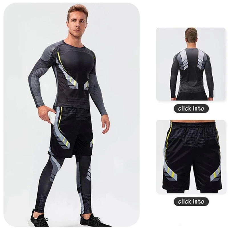 Men's Running Compression Leggings – Quick Dry Gym Fitness Tights