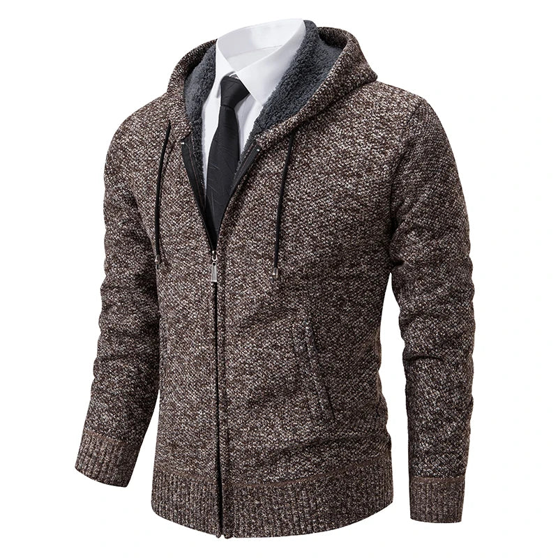 Men's Fleece Warm Zipper Cardigan – Stand Collar Sports Coat