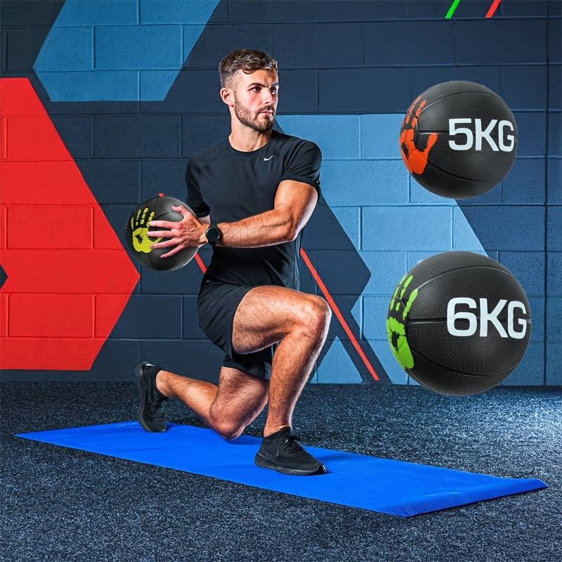 1pc Durable Rubber Weighted Ball for Fitness - 11.02LB/13.23LB, Ideal for Balance & Strength Training, Physical Relax, Home Gym Workout Equipment, Gym Accessories