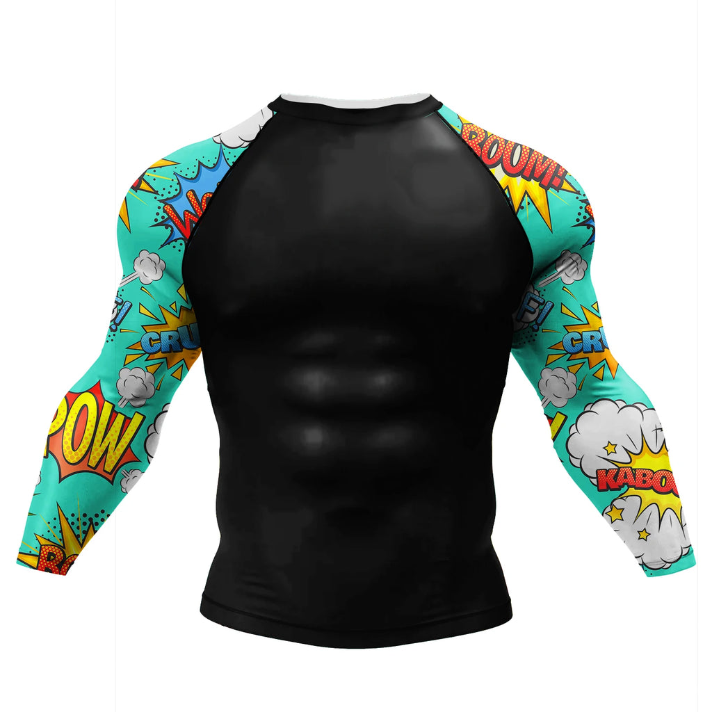Men's  Tshirt Masculine Long Sleeve Rashguard BJJ jiu jitsu Boxing Jersey