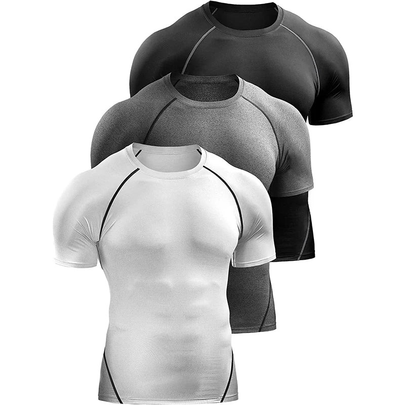 Men's Compression T-Shirt 2025 – Quick Dry Athletic Gym Workout Shirt