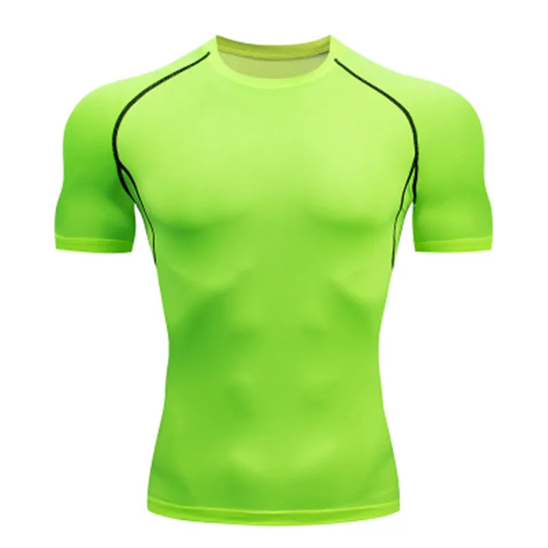 Men's Bat-Man Compression Gym T-Shirt – Tight Elastic Training Shirt