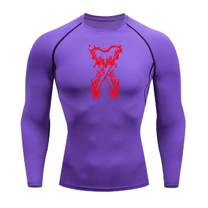 Graphic Compression Shirts for Men Athletic Quick Dry Stretch Tshirts Tops Gym Workout Running Baselayers Undershirts Rash Guard
