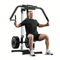 2-IN-1 Chest Fly & Reverse Delt Machine - Adjustable Plate-Loaded Upper Body Trainer for Pectoral & Rear Deltoid Development, Compact Home Gym Equipment with Comfortable Padding, Red/Black