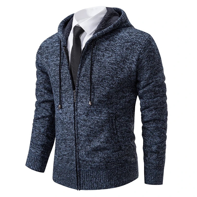 Men's Fleece Warm Zipper Cardigan – Stand Collar Sports Coat