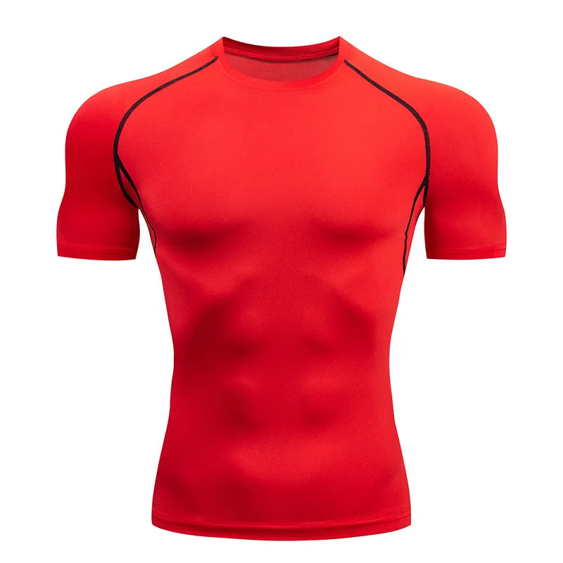 Men's Bat-Man Compression Gym T-Shirt – Tight Elastic Training Shirt